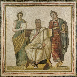 Vergil (70-19 v. Chr.) und die Musen, aus Sousse (Hadrumetum)